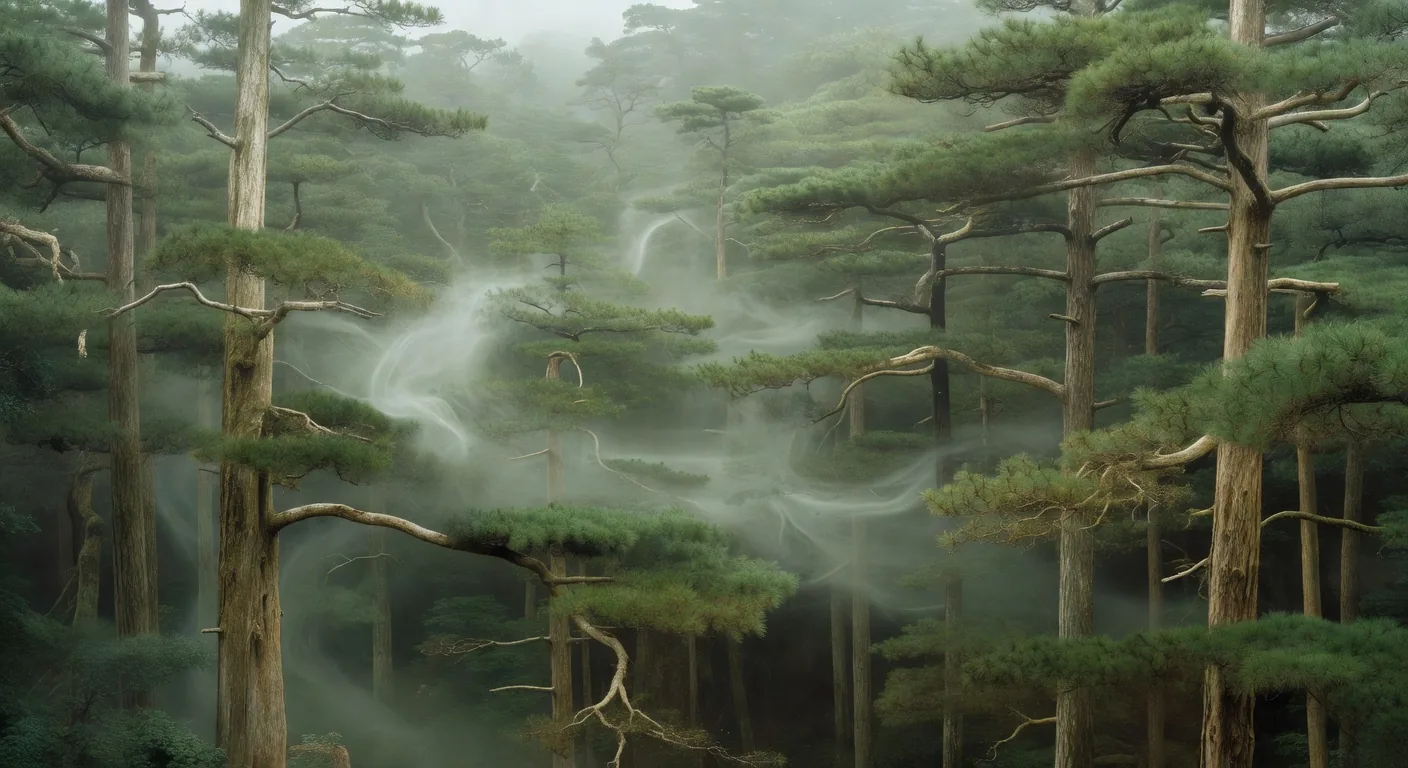 霧の松林