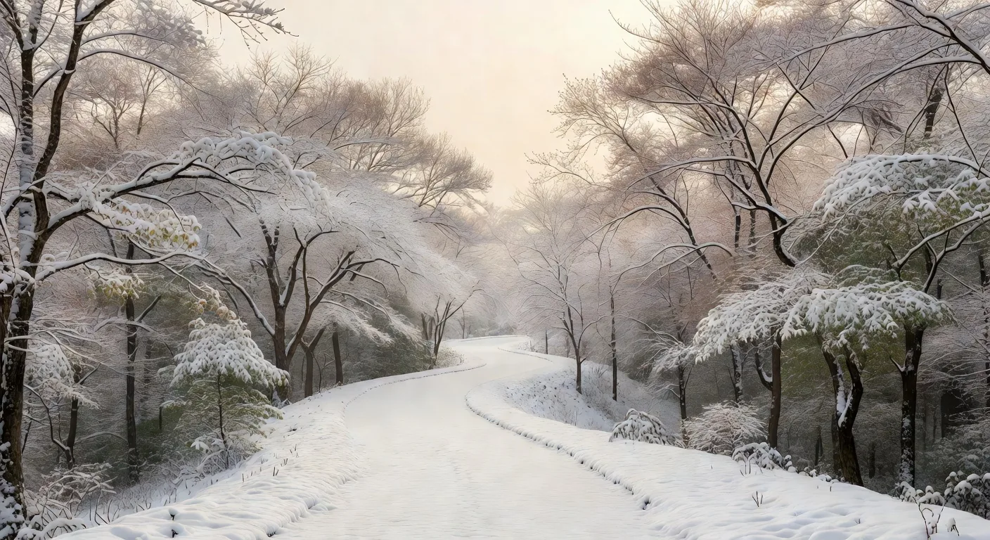 冬の雪道